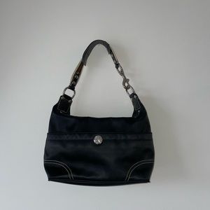 Coach Black Shoulder Bag with Silver Hardware